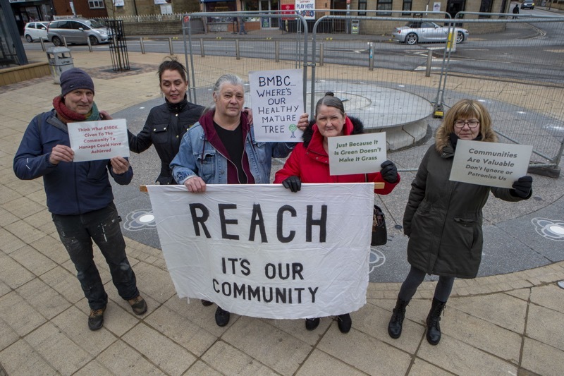 Reaching Out: Members of Reach are outraged at the paltry but expensive efforts to rejuvenate Hoyland town centre. Picture Shaun Colborn PD091975