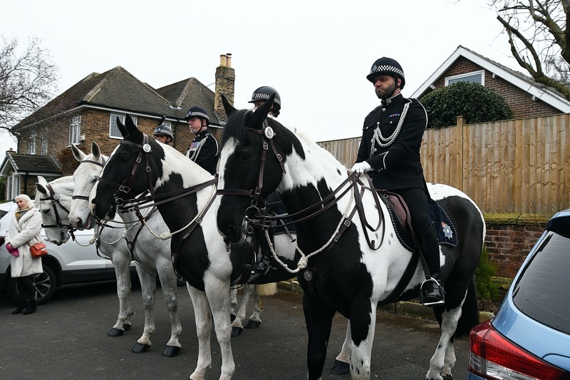 Scenes from the funeral of Richard Sainsbury at Cawthorne Church. Picture: Wes Hobson.  PD092958.