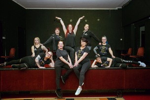 Burlesque: Eleanor Gillot burlesque group, practising their moves on stage at Gawber Road club. Picture Shaun Colborn PD092956