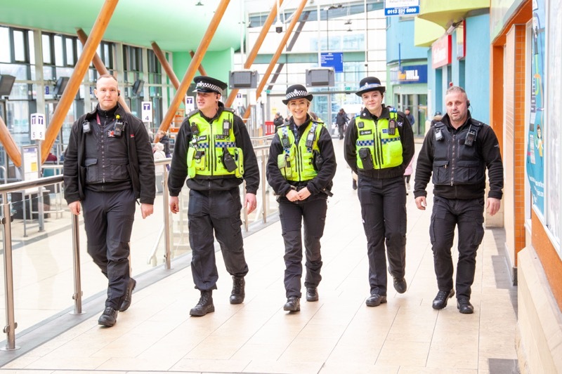 CRACKING DOWN: Town centre police and Interchange security staff have had a visual presence to deter Interchange antisocial Behaviour. Picture Shaun Colborn PD093023