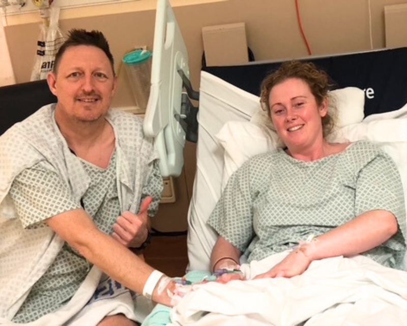 LIFE BACK: Kieran and Emma after their operations.