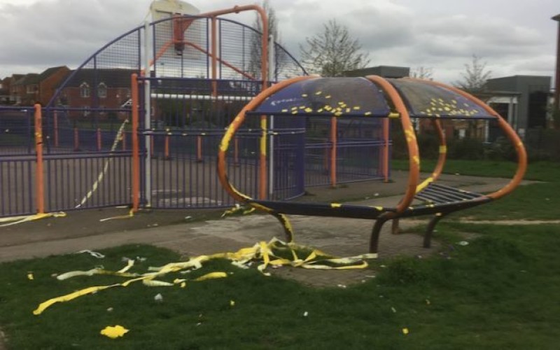 Main image for Antisocial youths ‘sticker-bomb’ park