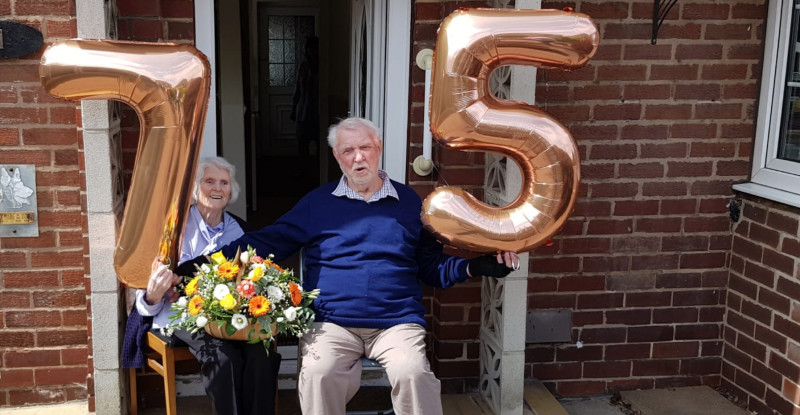 Main image for Couple toast 75th anniversary