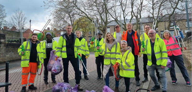 BIG SPRING CLEAN: MP Dan Jarvis with the volunteers on Saturday.