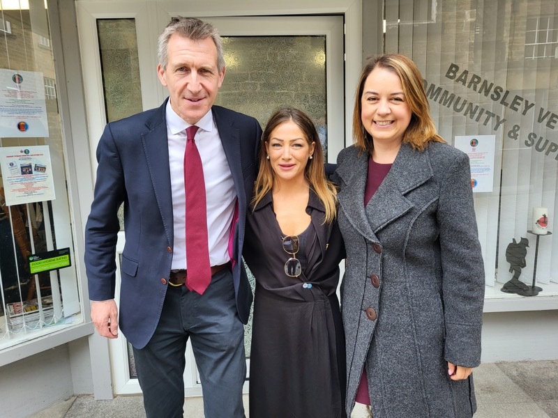 ANNIVERSARY: Barnsley Central MP Dan Jarvis,. Amber Guymer-Hosking and Barnsley East MP Stephanie Peacock.