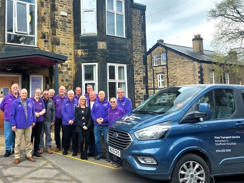 CELEBRATION: Weston Park Cancer Charity volunteer drivers and patient, Sally Harris.