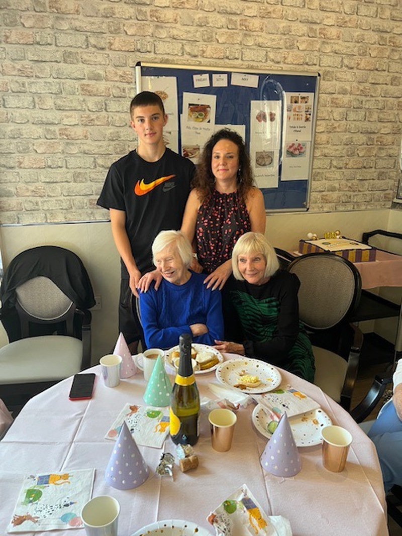 Betty Swift at her birthday party WITH