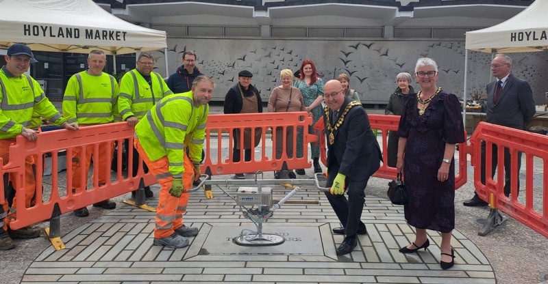 UNVEILING: Mayor of Barnsley Coun Mick Stowe unveiling the site this week.