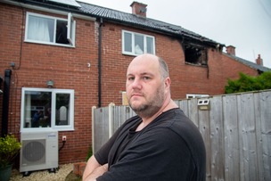 FIRE: Richard Woodruff whose own house nearly succumbed to the same fate as his neighbours house fire caused by possible electical overload in the attic. Picture Shaun Colborn PD093156