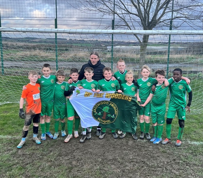 Lacewood Primary’s football team after winning the Pokemon Cup.