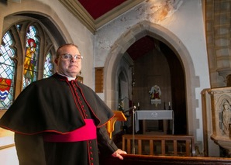 FATHERS PLEA: Fthr Darren Percival has launched an appeal to raise almost £750,000 to carry out urgent repairs to St Johns Cudworth. Picture Shaun Colborn PD093813