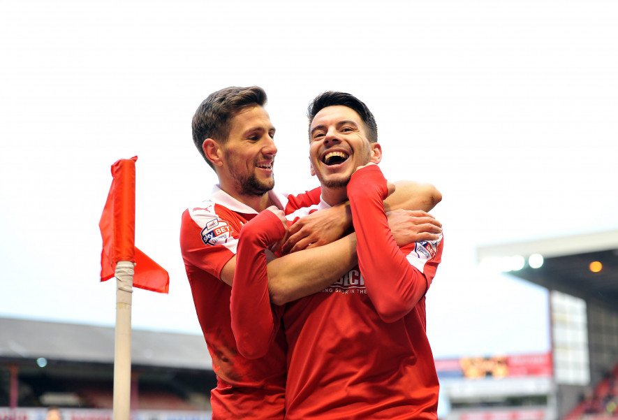 Promotion heroes: Conor Hourihane and Adam Hammill.