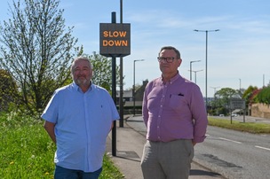 SLOW DOWN: Couns Paul Murray and Ian Shirt.
