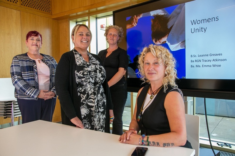 WOMEN’S UNITY: Leanne Greaves, Emma Wroe, Tracey Atkinson and Dorothy Coates.