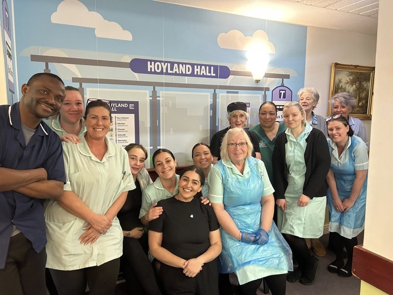 FAMILIARITY: The bus stop was launched at Hoyland Hall Care Home.