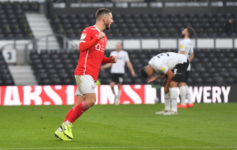 Main image for Barnsley stun Derby for first away win