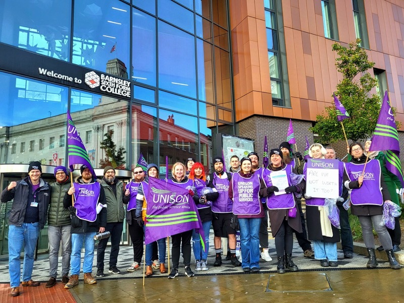 Main image for Striking staff take action at college