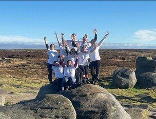 The group of cardiac nurses who took on the Derbyshire Three Peaks Challenge for charity.