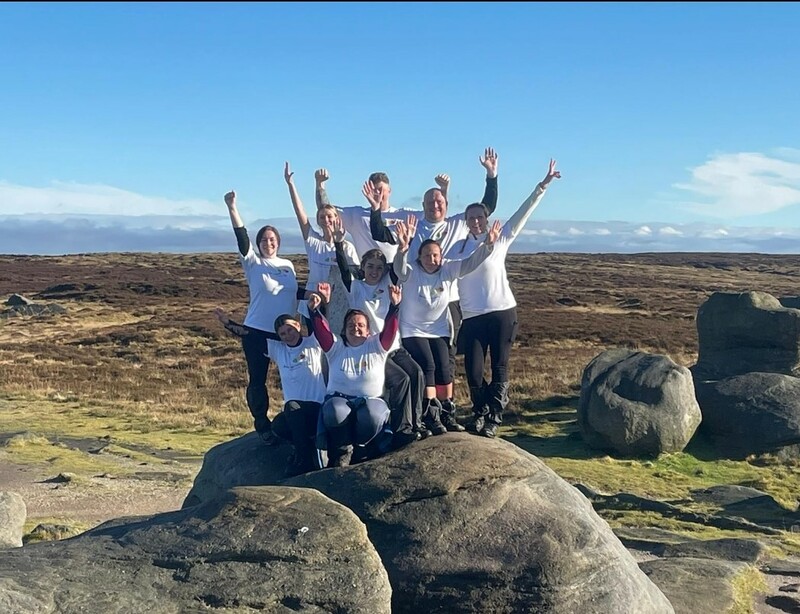 The group of cardiac nurses who took on the Derbyshire Three Peaks Challenge for charity.