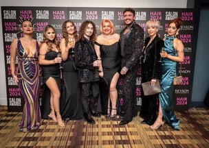 The team at Another Dimension Hair Emporium who won two prestigious national awards.