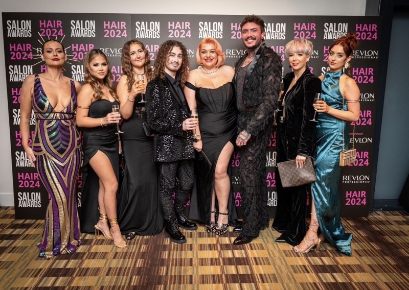 The team at Another Dimension Hair Emporium who won two prestigious national awards.