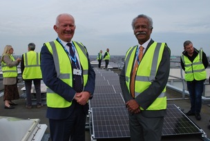 GREEN SCHEME: Staff at Barnsley Hospital switch on their solar panels.