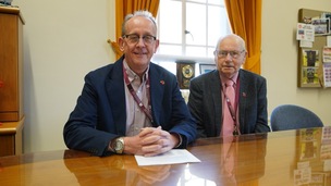 MASTERPLAN: Cudworth councillors Sir Steve Houghton and Joe Hayward. Picture: Scott Firth.
