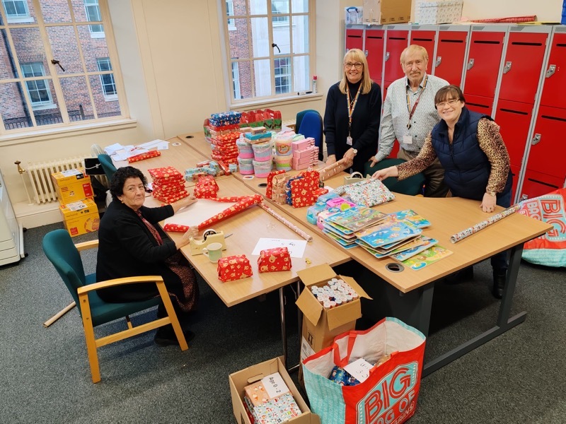 FESTIVE SPIRIT: Couns Caroline Makinson, Sharon Howard, Tim Shepherd and Sarah Tattersall.