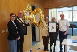 CELEBRATION: Mayor of Barnsley Dave Leech recently visited DIAL Barnsley.