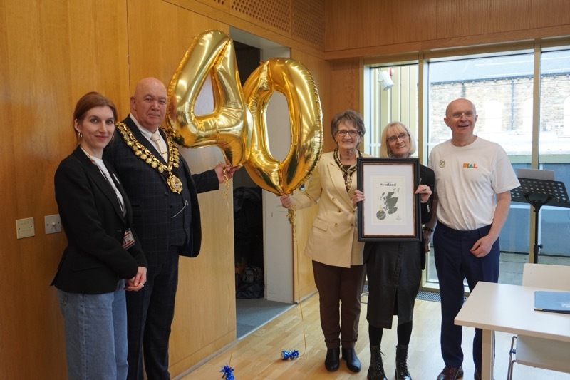 CELEBRATION: Mayor of Barnsley Dave Leech recently visited DIAL Barnsley.