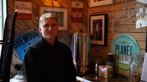 WARM SPACE: Callum Brett at the pub. Picture: Scott Firth.