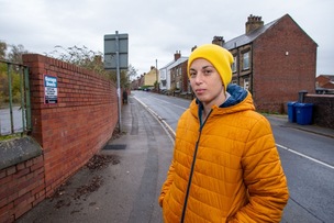 ROAD WITH ISSUES: Coun Layla Neyeri at Sackup lane. Picture Shaun Colborn PD094620