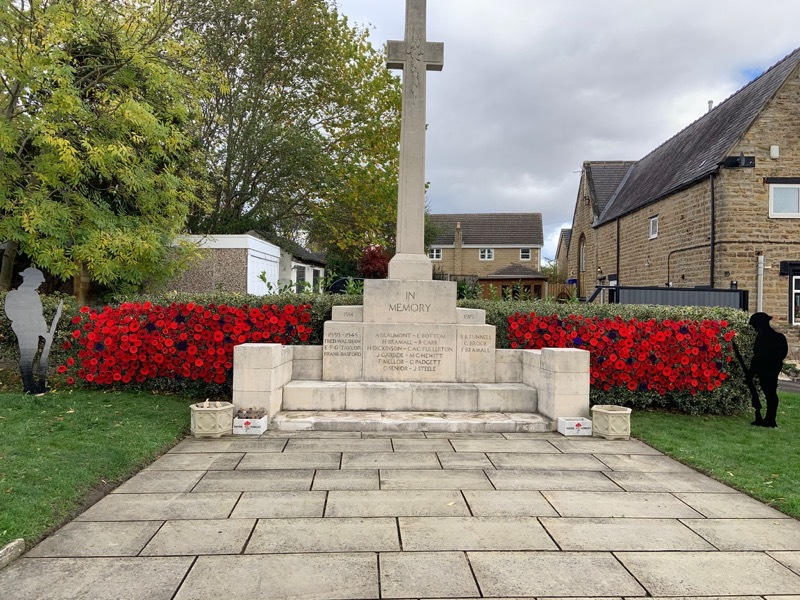 REMEMBRANCE: More than 2,000 knitted poppies have been placed around the area.