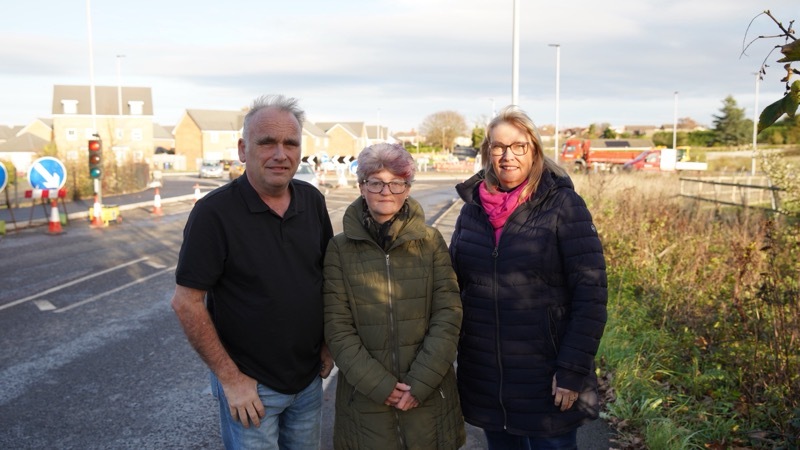 ACTION TAKEN: Couns Caroline Makinson, Pauline McCarthy and Dave Webster on Lee Lane. Picture: Scott Firth.