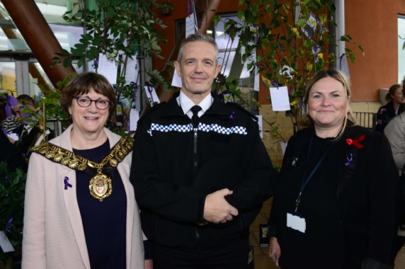 Main image for Locals gather for hate crime event