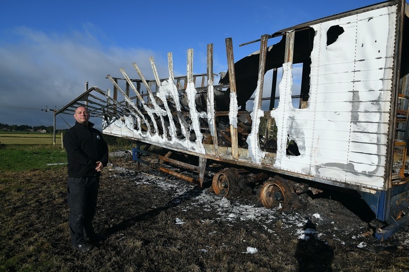 Main image for Blaze engulfs show field