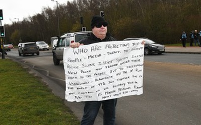 Scenes from the protest at Manvers.  Picture: Wes Hobson.  PD091897.