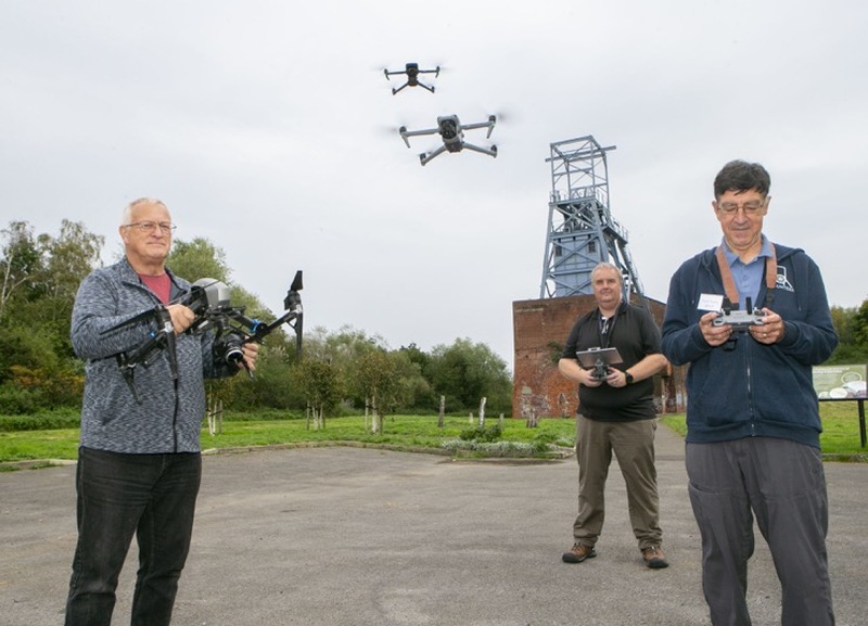 Drone flying at Barnsley Main’ Drone pilots David Dewey, Andy Symons and Adrian Appleyard Ariel and media specialist. Picture Shaun Colborn PD092576