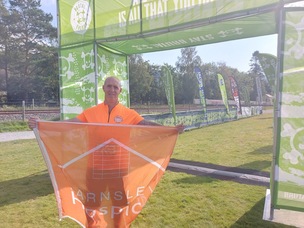Gavin Coles during the cycling portion of the duathalon.