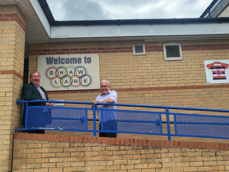 Ian Harley and Melvyn Lunn at Shaw Lane Sports Club