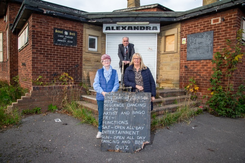 END OF AN ERA: Councillors Makinson, Webster and McCarthy outside the club.