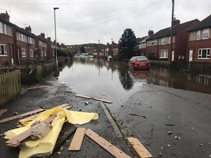 DEVASTATING: Lang Avenue during its most recent flood.