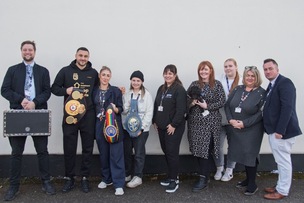 SPECIAL VISIT: Callum Simpson at Barnsley College.