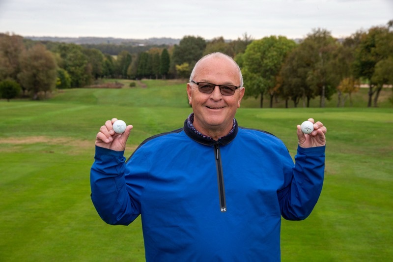 MAKE MINE A DOUBLE: The drinks were on him as Steve Copeland scored two hole-in-ones with the same ball on the sixth. Picture: Shaun Colborn. PD094540