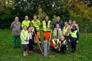 FRUITS OF HARD WORK: Children and teachers from Wilthorpe primary along with volunteers and friends of Wilthorpe park have planted up to 16 fruit trees this week, thanks to a £600 donation. Picture Shaun Colborn PD094541