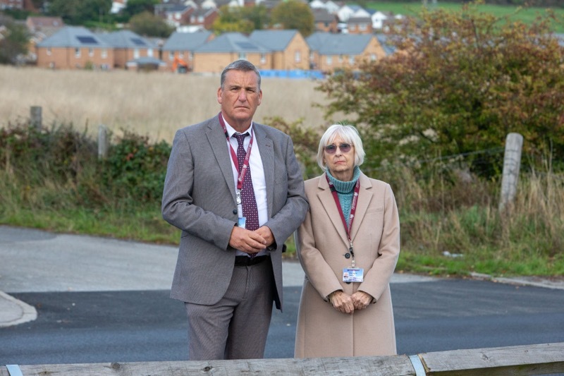 MORE HOUSES: Councillors Osborne and Markham are worried about schools and facilities.