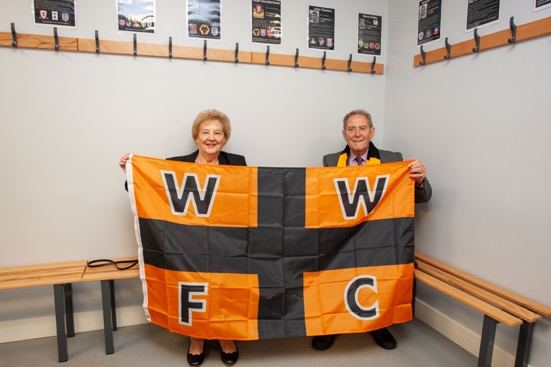 John Flowers and Jean Hayes. Siblings of Ron Flowers at the unveiling of a dressing room in his honour.