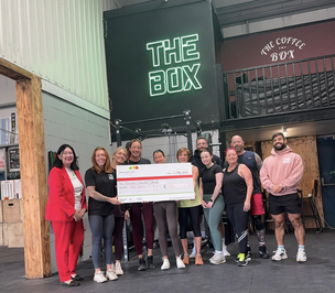 THE BOX: Jane Mills from Barnsley Hospital Charity with the fundraisers from The Box at Carlton.