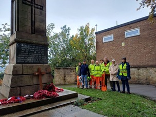COMMUNITY CLEAN UP: The event helped clean up the Darfield war memorial.