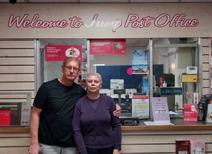 RETIREMENT: Mark and Jayne, who will continue to work at Jump Post Office under its new owners.